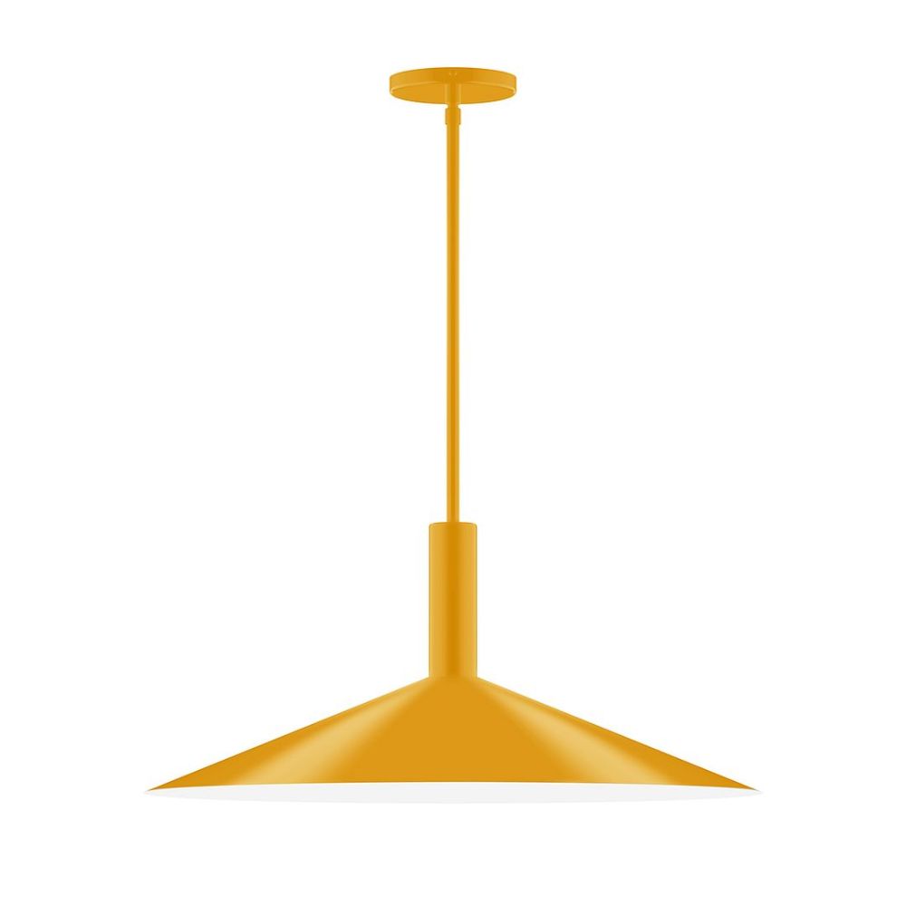 Montclair Lightworks STGX478-21 24" Stack Shallow Cone Stem Hung Pendant Bright Yellow Finish